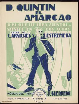 Don Quintín, el amargao o El que siembra vientos : sainete en dos actos. N. 5, Pasa-calle