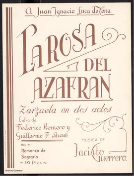 La rosa del azafrán : zarzuela en dos actos. N. 10, Romanza