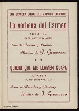 La verbena del Carmen : schottis (de Su majestad la mujer)