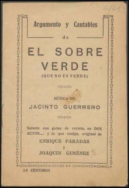 El sobre verde : (que no es verde) : argumento y cantables