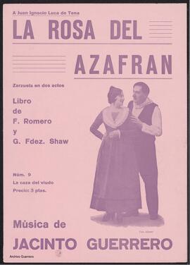 La rosa del azafrán : zarzuela en dos actos. N. 9, La caza del viudo