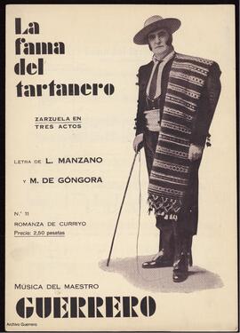 La fama del tartanero : zarzuela en tres actos. N. 11, Romanza de Curriyo