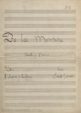 De la montaña : canto y piano