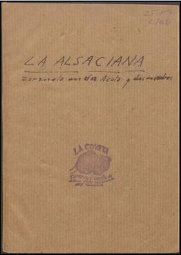 La alsaciana : zarzuela en un acto, dividido en dos cuadros, en prosa y verso