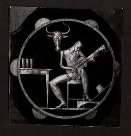 [Detalles decorativos que representan alegorías musicales]