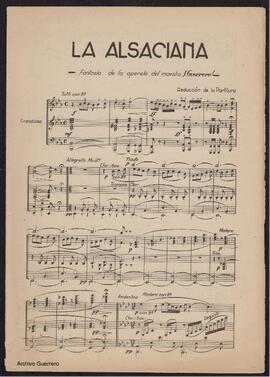 La alsaciana : fantasía de la opereta del maestro J. Guerrero