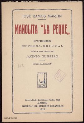 Manolita "la Peque" : entremés en prosa, original