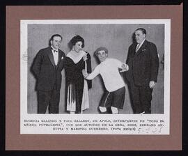 [Eugenia Galindo, Paco Gallego, Serrano Anguita y Jacinto Guerrero, posando para Todo el mundo fu...