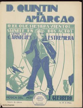 Don Quintín, el amargao o El que siembra vientos... : sainete en dos actos. N. 3, Java