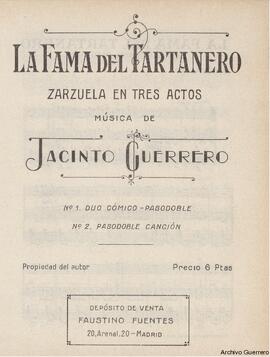 La fama del tartanero : zarzuela en tres actos