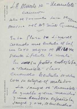 La muerte de Manolete : canción