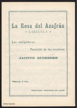 La rosa del azafrán : zarzuela