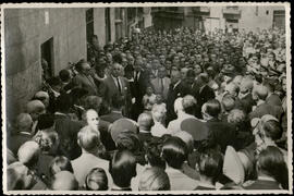 [Jacinto Guerrero en la inauguración de la calle Trastámara, en Toledo, dedicada a él]